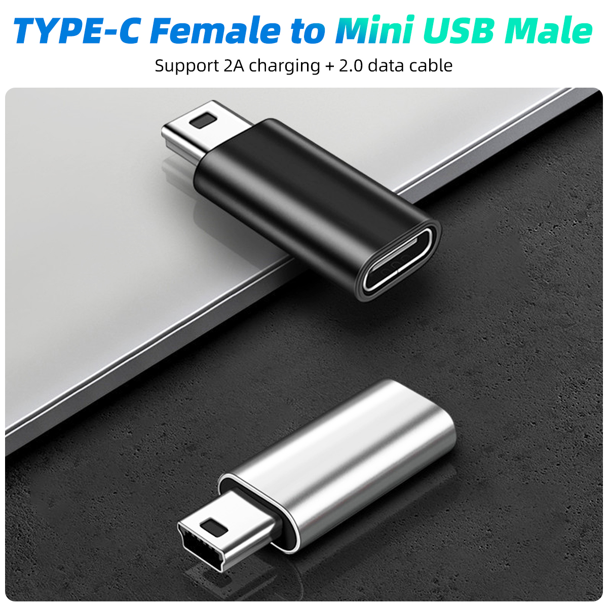 FONKEN Mini USB To Type C Adapter Male Micro USB To Female USB C Data Transfer Connector For MP3 Digital Gamera GPS Conventer