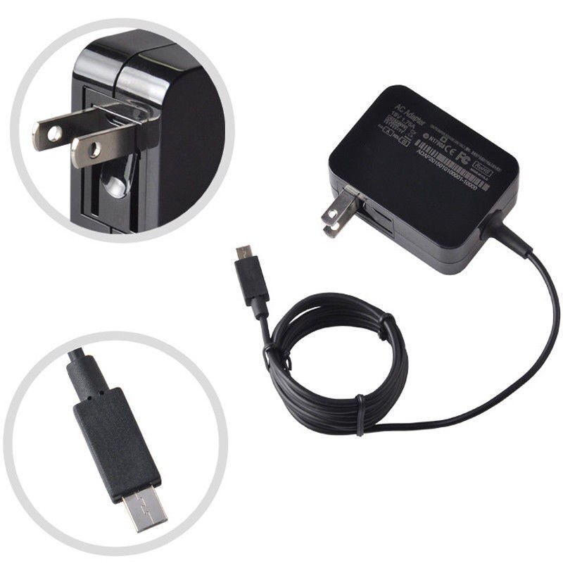 Eua plug 19v 1.75a fonte de alimentação tablet carregador adaptador de viagem ac carregador de parede adaptador de cabo para asus eeebook x205 x205t x205ta