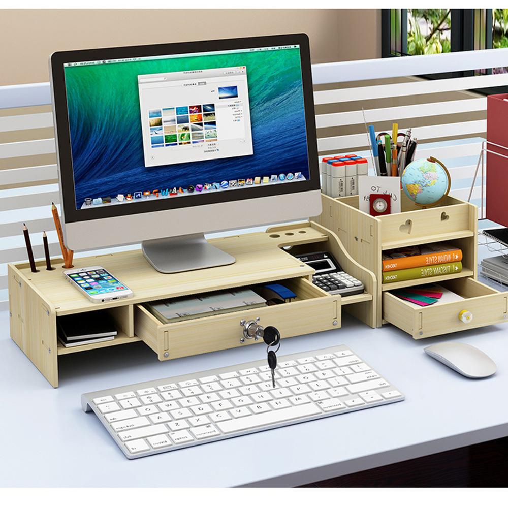 Półka stojak na laptopa uchwyt na drewno monitor biurkowy stojak na ekran komputera półka na półkę cokół mocna podstawka robić laptopa uchwyt biurkowy: z082 biały maple