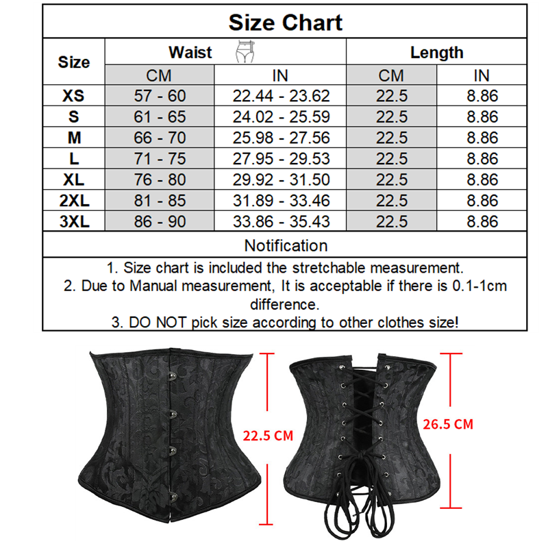 Corsé debajo del busto blanco y negro para mujer, cinturón de talla grande, fajas cortas deshuesadas de acero, moldeadores de cintura adelgazantes, corpiño de ropa gótica