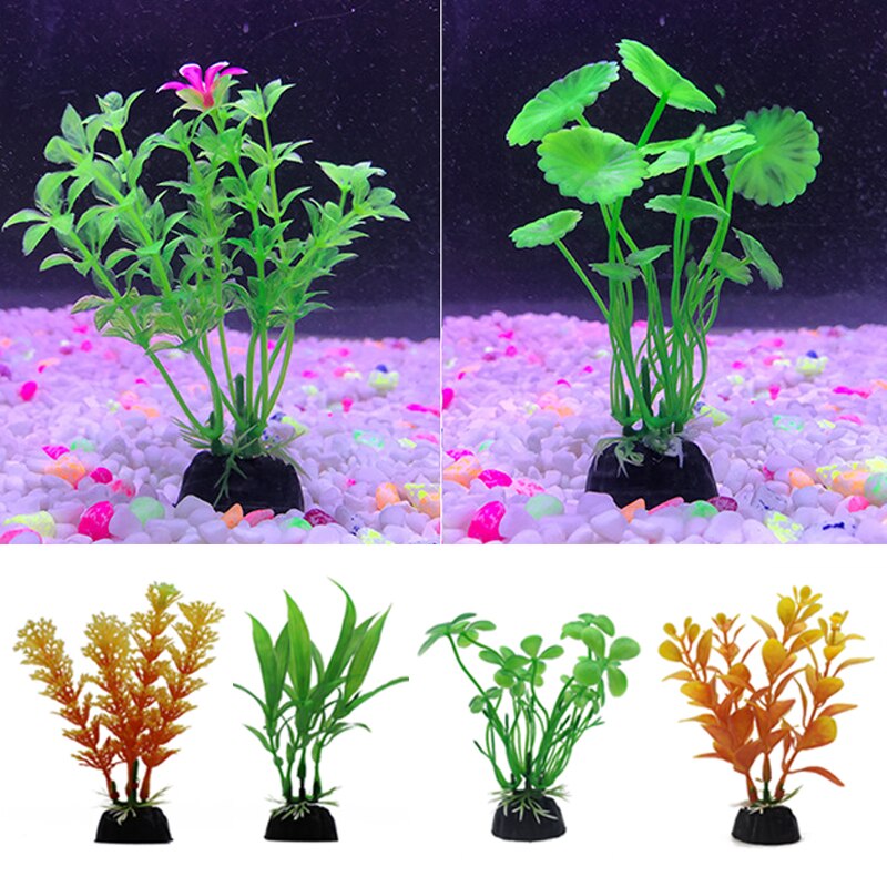 Ongeveer 10cm prachtige kunstmatige plastic aquariumplanten landschapsdecoratie aquarium waterplant gras ornament plastic decoratie