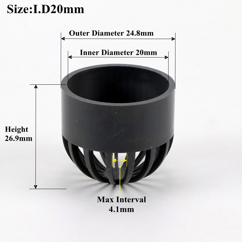 2-5Pcs I.D20-110mm PVC Vent Cap Filter Isolation Screen Water Tank Permeable Joint Aquarium Seafood Pool Overflow Pipe Fittings: I.D 20mm / 5Pcs