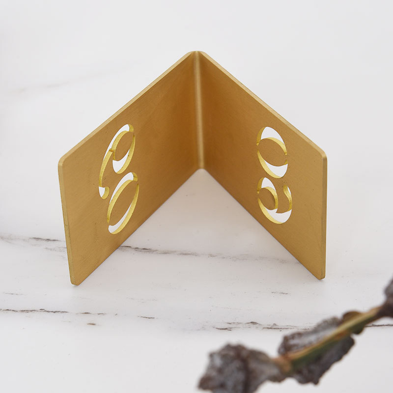 2022 Copper Brass Table Numbers Restaurant Bar Table Decor Party Baby Shower Wedding Table Number Seat Card Direction Sign Metal