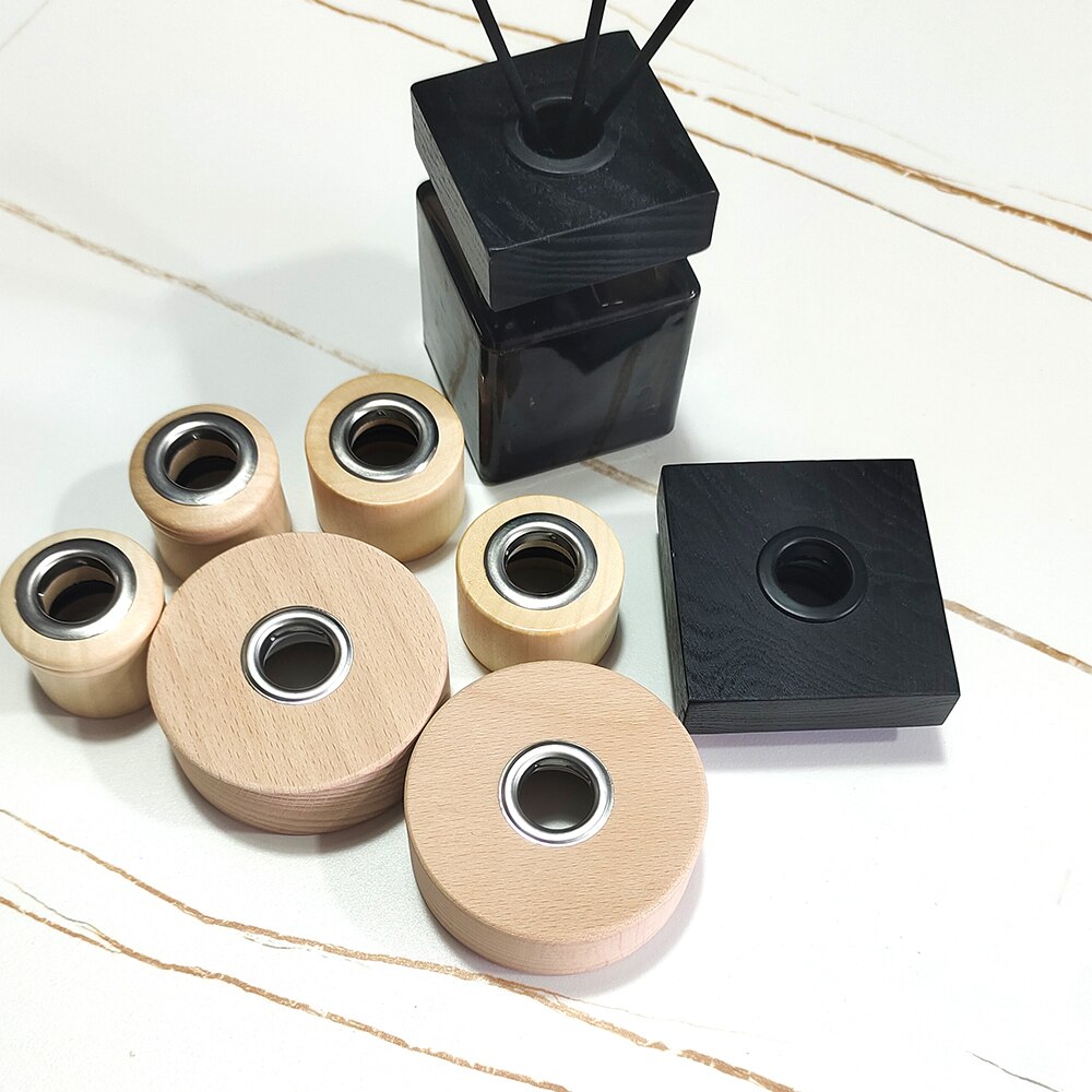1pcs Round/Square Natural Wooden Caps for Aromatherapy Diffuser Bottle Essential Oil diffused Wood Essential Oil Wooden Caps