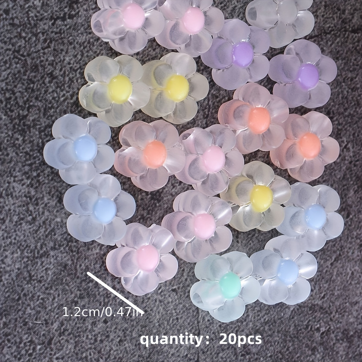 100 Uds. Cuentas acrílicas de girasol de 12mm, cuentas espaciadoras de colores mezclados transparentes mate, pulseras hechas a mano, pendientes, joya de verano
