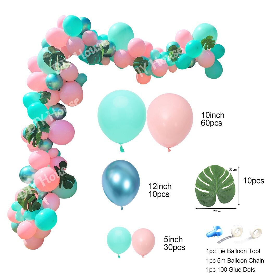 1Set Flamingo Theme Balloon Arch Pink Summer Pineapple Balls Wedding Party Decoration Happy Birthday Kids DIY Home Supplies: flamingo F