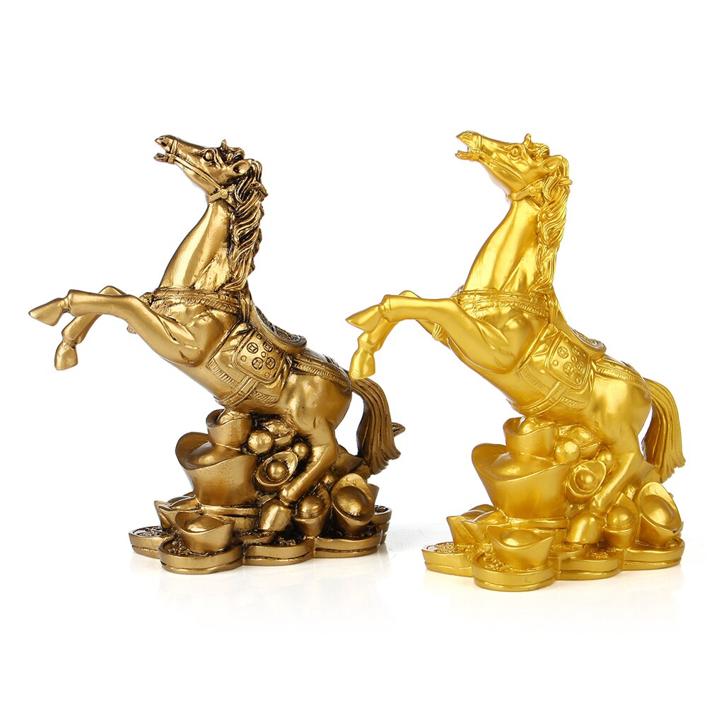 Harz pferd handwerk hause dekorationen retro goldene pferd Statue pferd skulptur büro dekoration zubehör