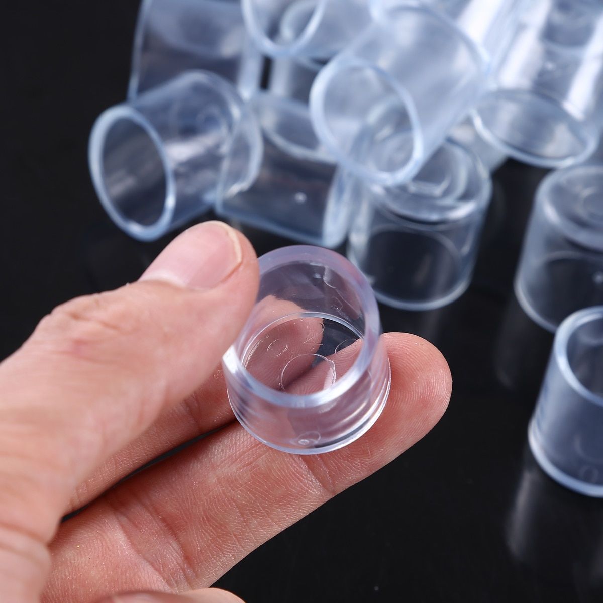 24 Clear Rubber Feet Cups Table Chair Leg Protect Covers Tips Anti Slip Furniture Legs End Cap Plugs Home Office Floor Protector