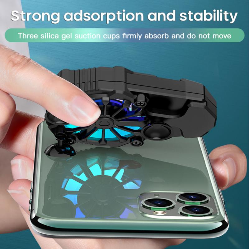 2-In-1 Universal Mobile Phone USB Game Cooler System Cooling Fan Gamepad Holder Stand Radiator For IPhone Tablet Huawei Phone