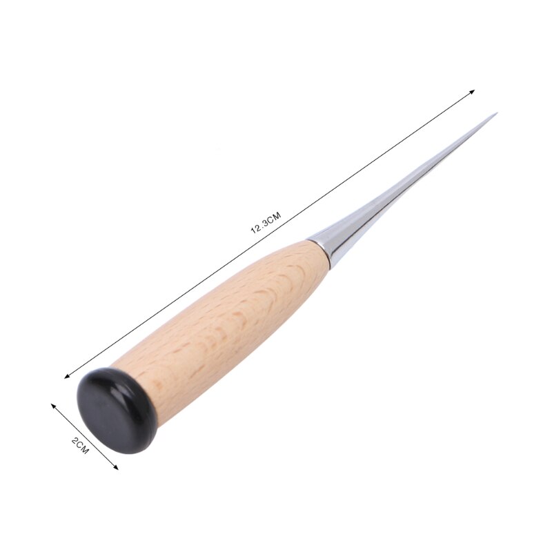 Punzón para manualidades de cuero, herramienta para hacer agujeros con mango de madera, aguja de acero, punzonado, punzonado, herramientas de cuero y lona, 1 unidad: L