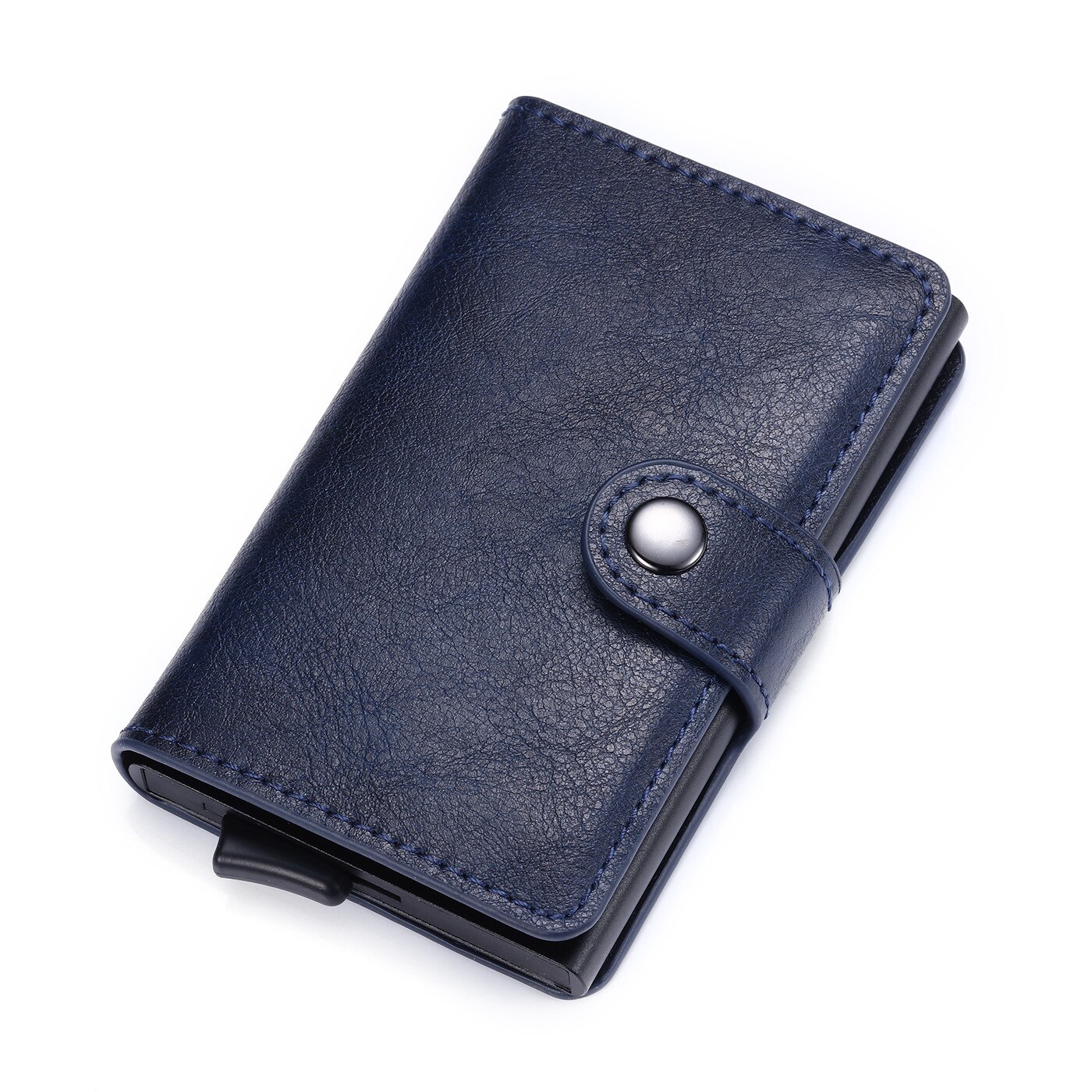 RFID Anti-theft Swipe Credit Card Holder Men's Business Accessories Card Protective Sleeve Wallet Metal Bank Credit Card Bag: Blue 001