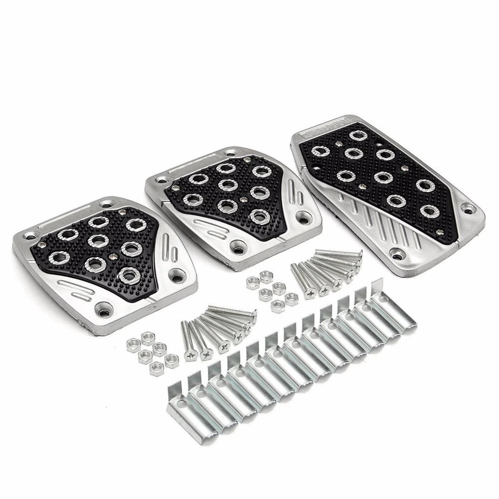 Universal bil halkfri manuell växellåda gas koppling broms fot pedal pad lock #c: Svart
