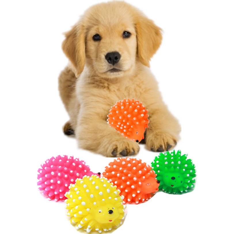 Cute Hedgehog Ball Pet Squeak Toys Silicone Sound Play Dog Toys For Small Large Dogs Cats Puppy Teeth Molar Chew Toys 40JA2