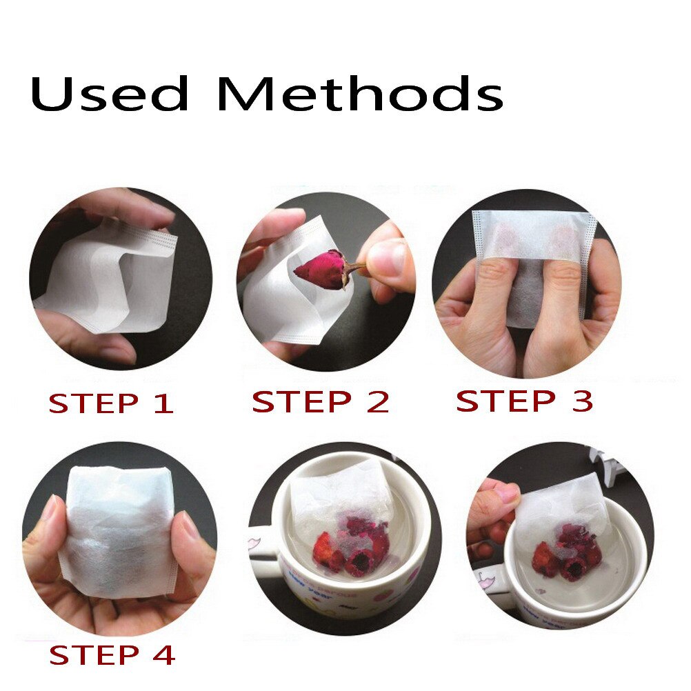 100 PCs 7*10CM Disposable Tea Bags Empty Paper Tea Bags Heat Seal Filter Paper Herb Loose Tea infuser Strainer