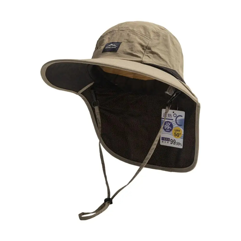 Zomer anti-uv-pet mesh ademende hoed met brede rand panama visserspet waterdichte sneldrogende unisex nekbeschermingshoed: Sky Blue