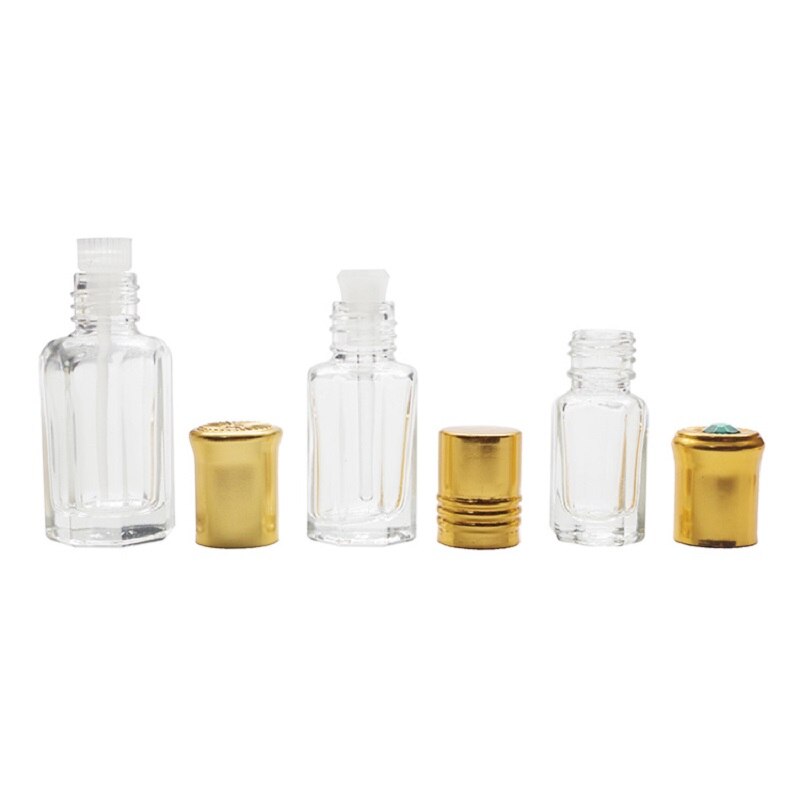 Attar Stick On Empty Gold Perfume Oud Oil Bottles / Attar Bottles 3ml 6ml 12ml