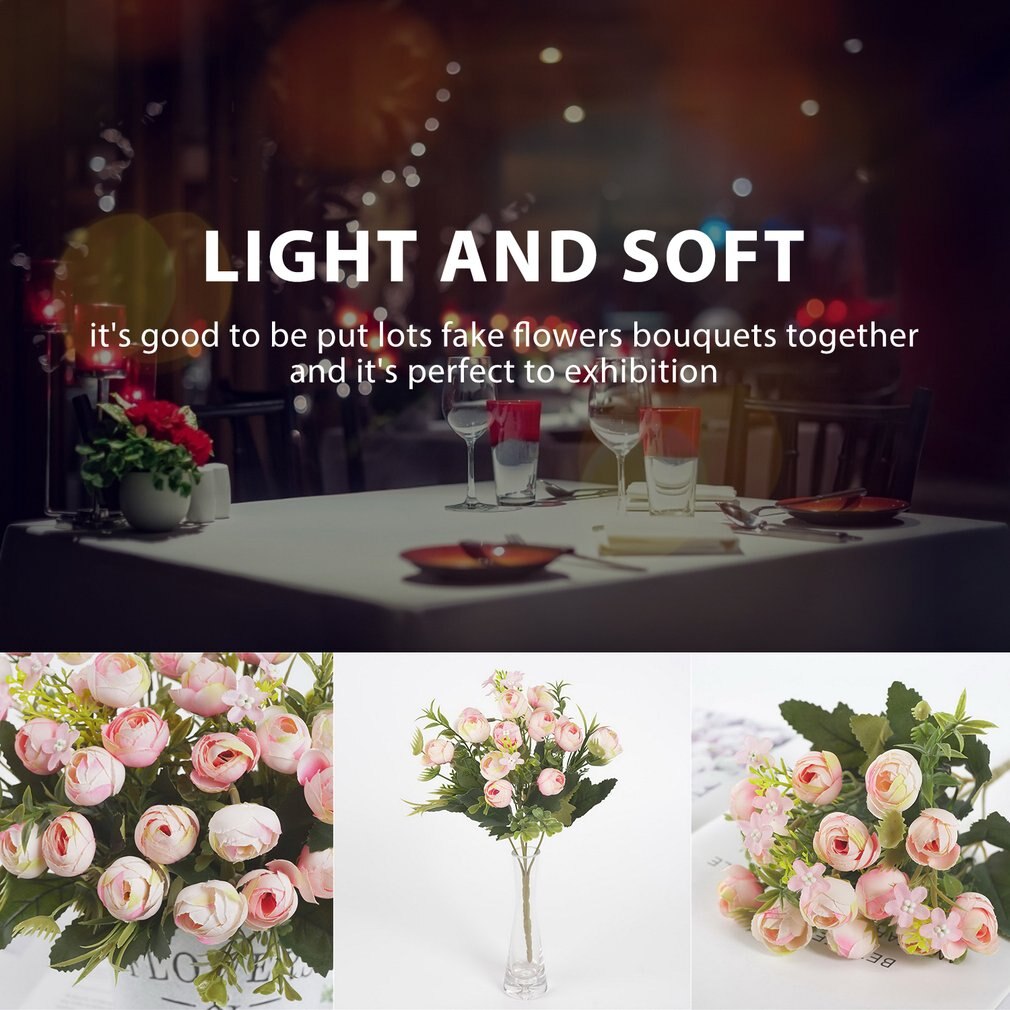 Artificial Rose Flower Ball Fabric Plastic Simulation Flower Centerpiece For Wedding Decor Road Lead Table Flower Bouquet DIY