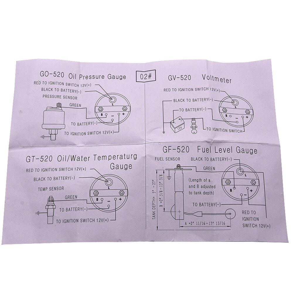 52mm 3 In 1 Auto Car Guage Kit 52MM Black Holder Car Meters Triple Dashboard Meter Voltage+Water Temperature+Oil Press Gauges