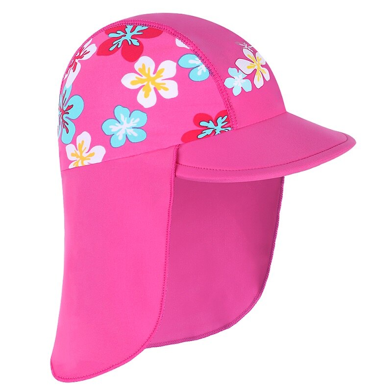 Baohulu sommer tegneserie baby badehette solbeskyttelse solhatter vanntette for gutter jenter barn utendørs lue: Blåblomst / 6-18 måneder