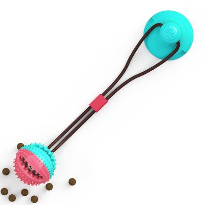 ZACOR Interactive Ropes Toys Multifunction Pet Dog Molar Bite Toy Self-Playing Rubber Chew Ball Toy with Suction Cup: Blue