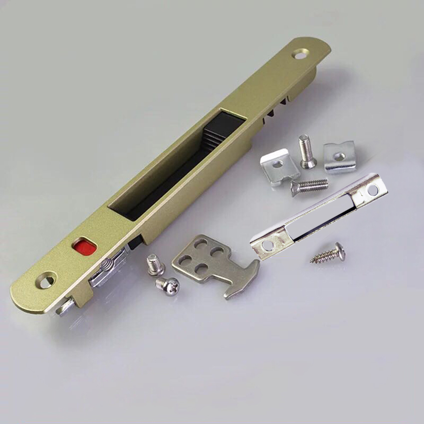 Sliding Door Mortise Lock Aluminum Alloy Sliding Door and Window Hook Lock Hook Latch Replacement Latch Lock for Patio Doors