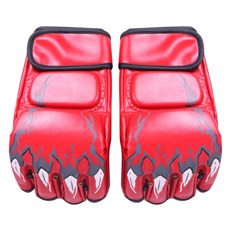 448D 1 para PU skórzane rękawice bokserskie pół palca rękawice bokserskie rękawice treningowe rękawice Kickboxing dla dorosłych