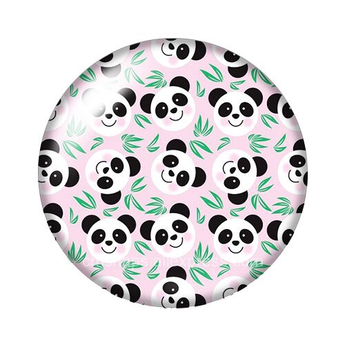 Lovely Panda 18mm snap buttons 10pcs mixed round photo glass cabochon style for snap button jewelry: DB1097-07