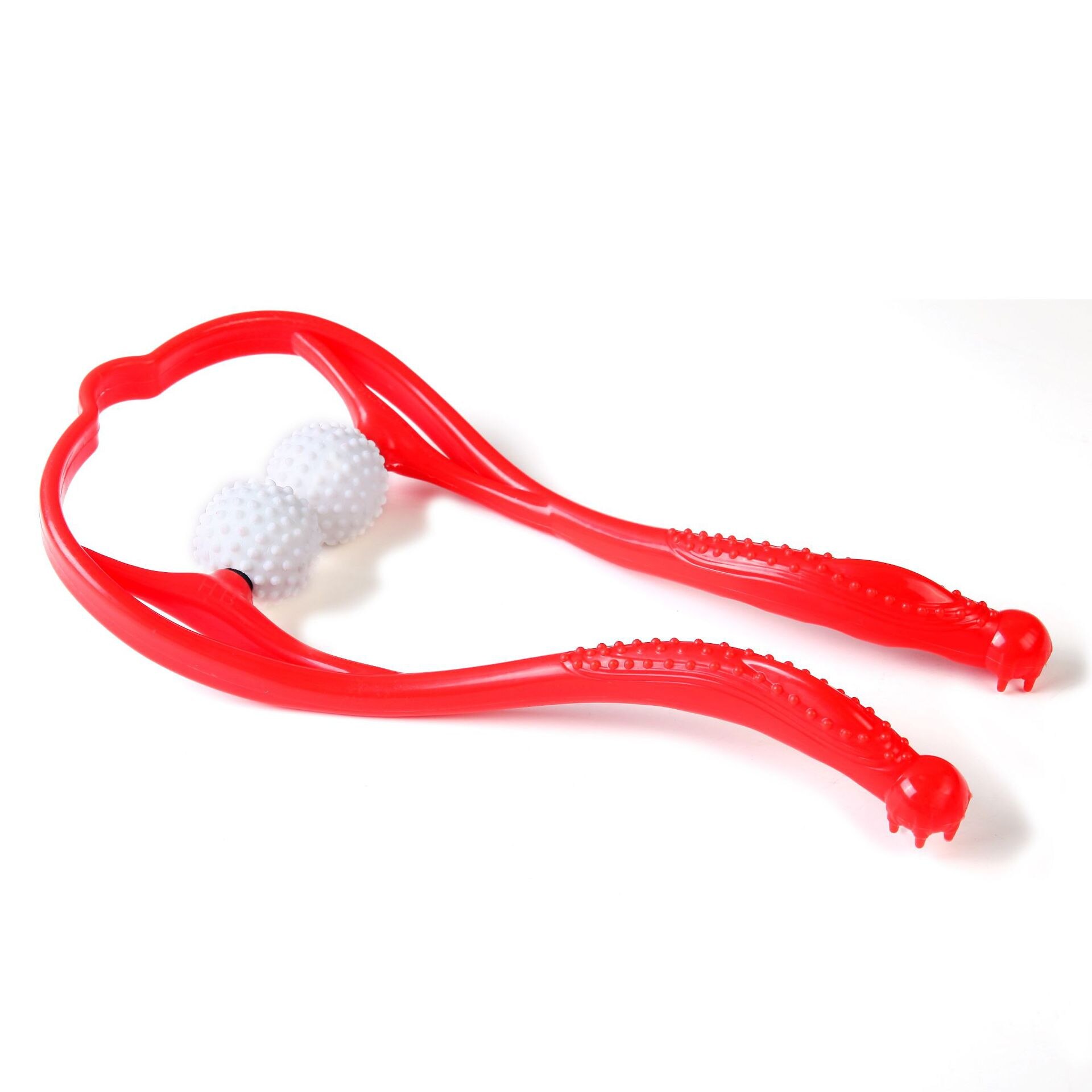 Plastic Pressure Point Therapy Neck Massageador Massagem Relieve Hand Roller Neck Massager for Neck Shoulder Trigger Point: Red-Spiky Ball