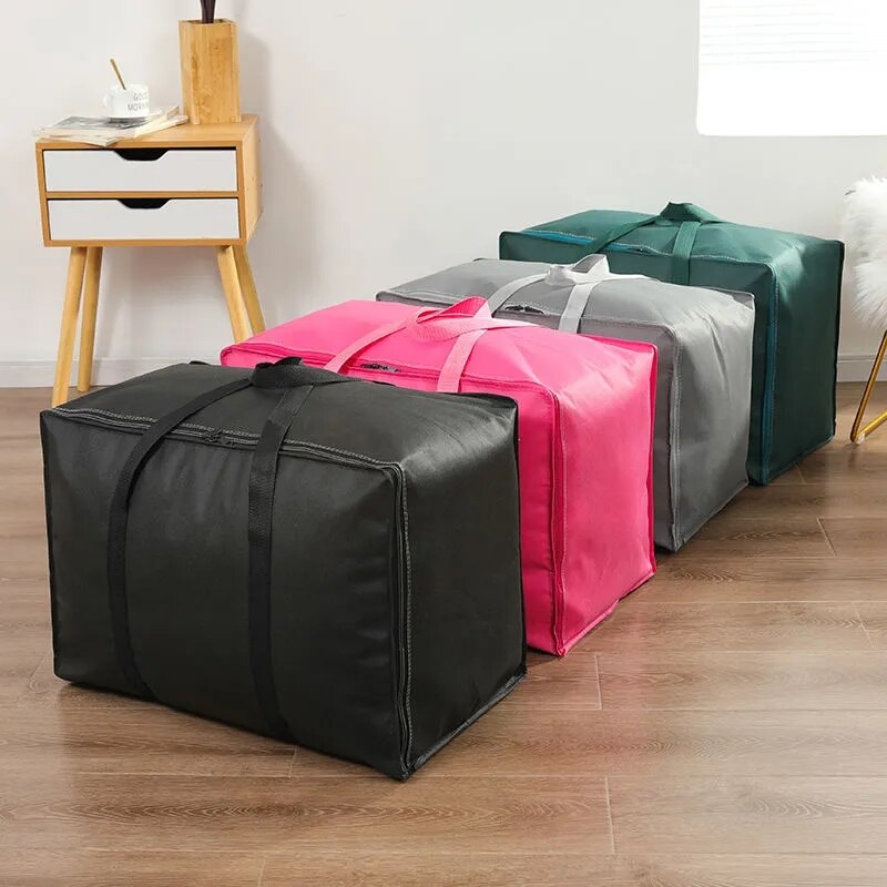 Organizador de colchas en 4 colores para dormitorio, bolsa de almacenamiento de ropa en movimiento, armario grande, camiseta, abrigo, pantalones, estuche de acabado a prueba de agua
