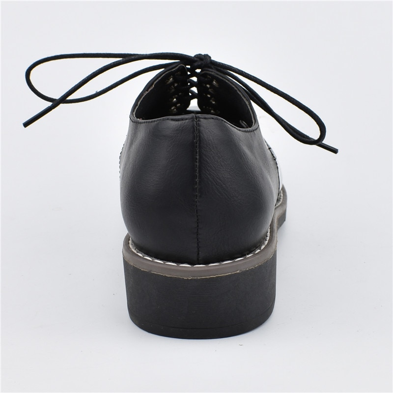 Platform Ronde Odetina Mode Lakleder Vrouwen Lace Up Platte Schoe... – Vicedeal