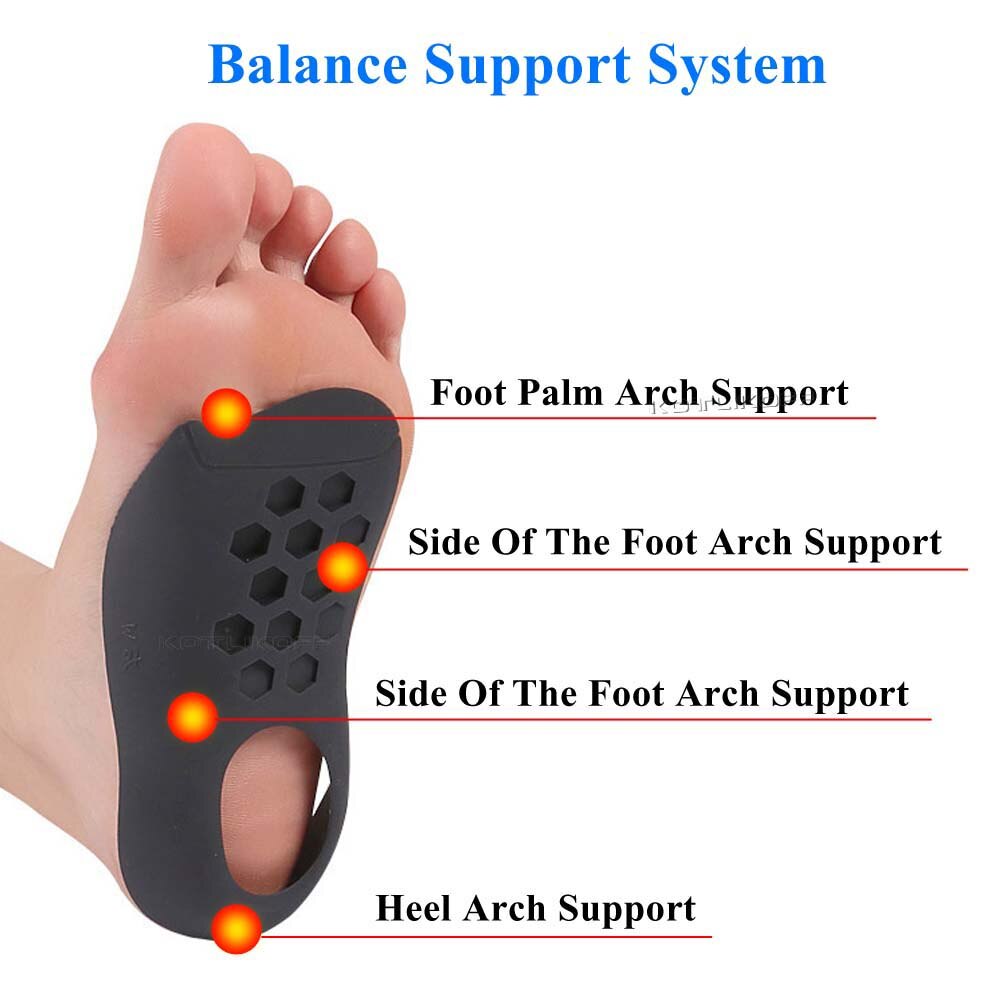 Orthotic Flat Feet Insoles for Arch Support O/X Leg Corrective Foot Care Pads Plantar Fasciitis Half Inserts Shoes Sole Insole