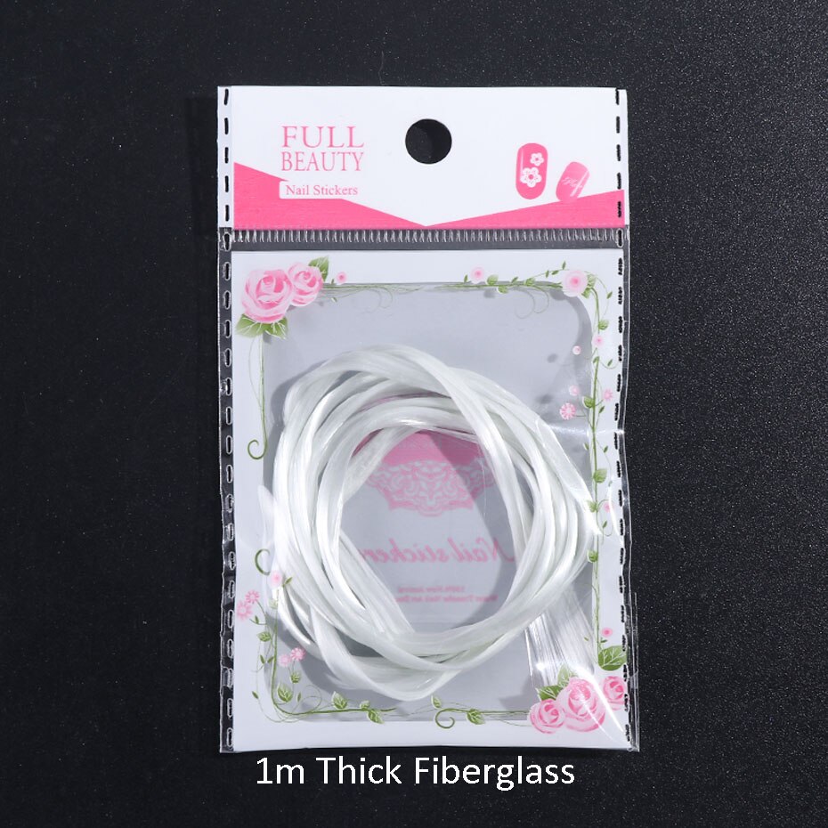1m/2m/5m Nail Art Fiberglass For Nail Extension Building Clear Nails Fibernails Silk Acrylic Tips With Scraper Manicure SA1578: Thick 1m