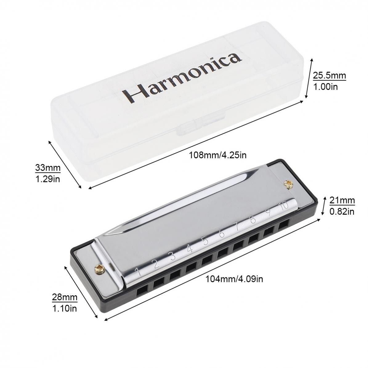 Instrumento Musical armónica de acero inoxidable para niños, órgano bucal, 10 agujeros