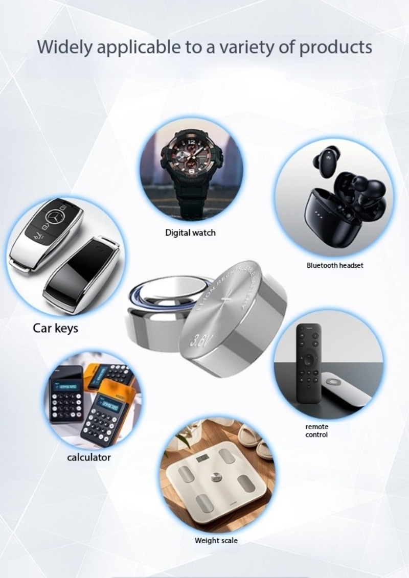 3.6V 45mAh LIR1140 Steel Shell Button Battery for TWS Bluetooth Headset Battery