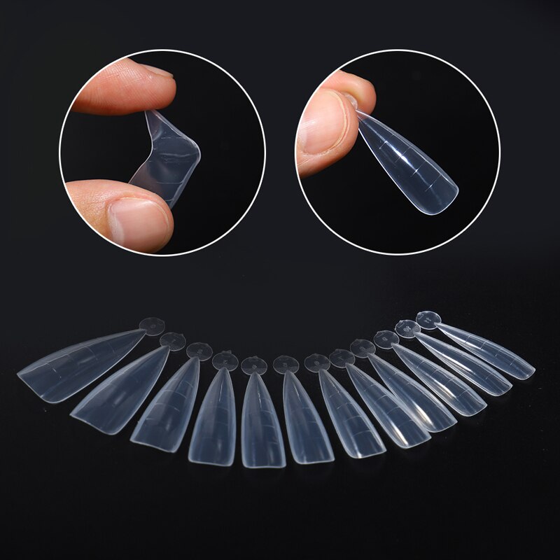 60Pcs Nail Dual Vorm Extension Vinger Systeem Builder Uv Poly Nail Gel Valse Tips Diy Nails Clips Top Formulieren stiletto Amandel Mold