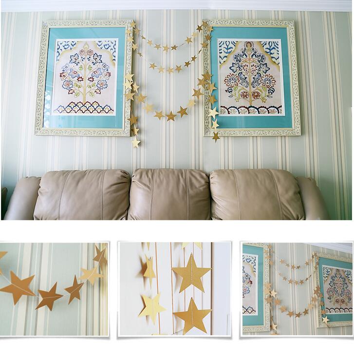 4m guirnaldas de papel con forma de estrella para decoración de fiestas de cumpleaños en casa, bodas ...