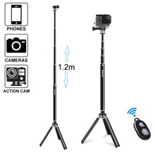 Super Lange Selfie Stok Statief Stand Hand Grip 3in1 met Draadloze Afstandsbediening Monopod Pole Voor Sport Action Camera Motion Camcorder