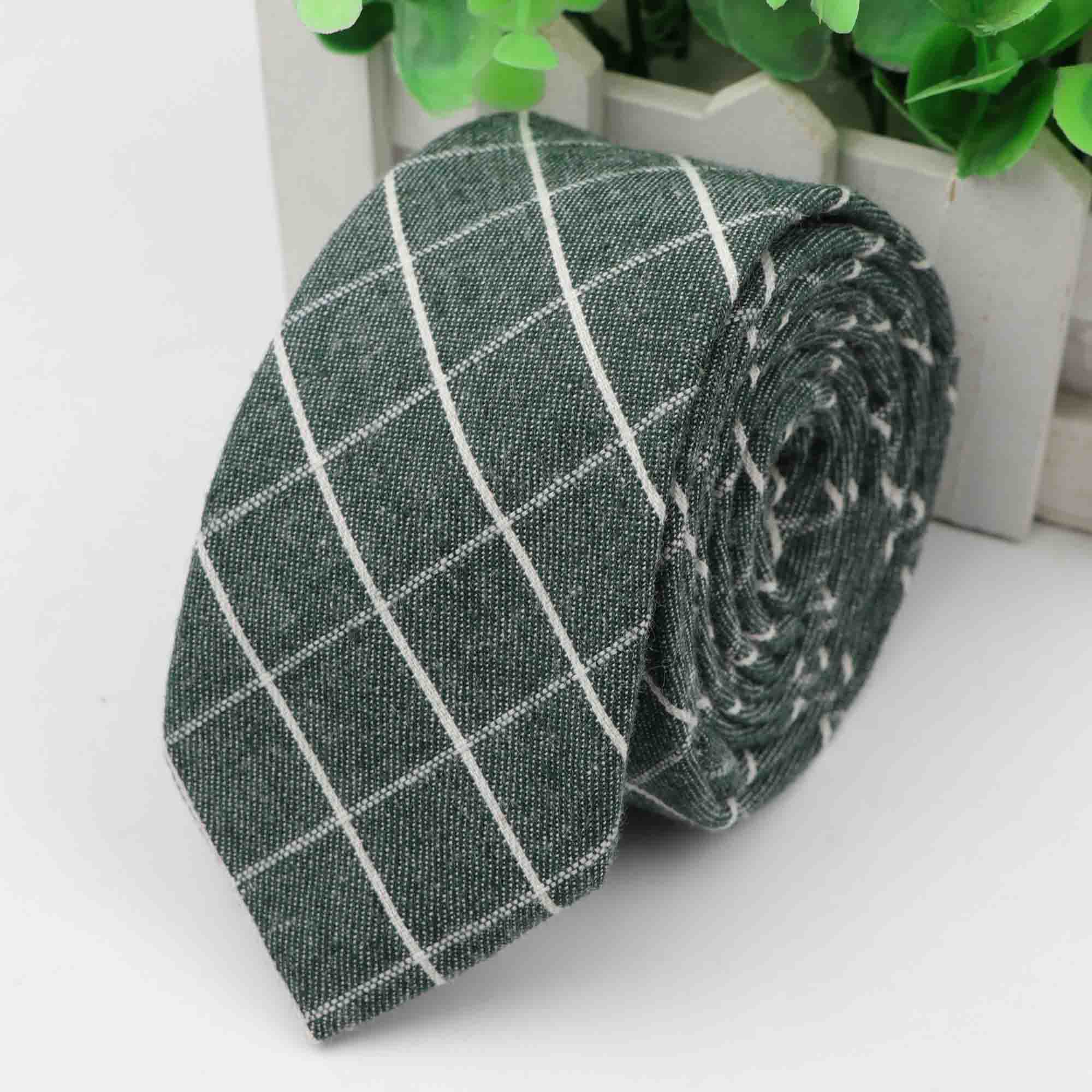 Cravate à carreaux pour hommes, cravate épaisse colorée, costume décontracté, nœuds papillon, coton Slim: 8