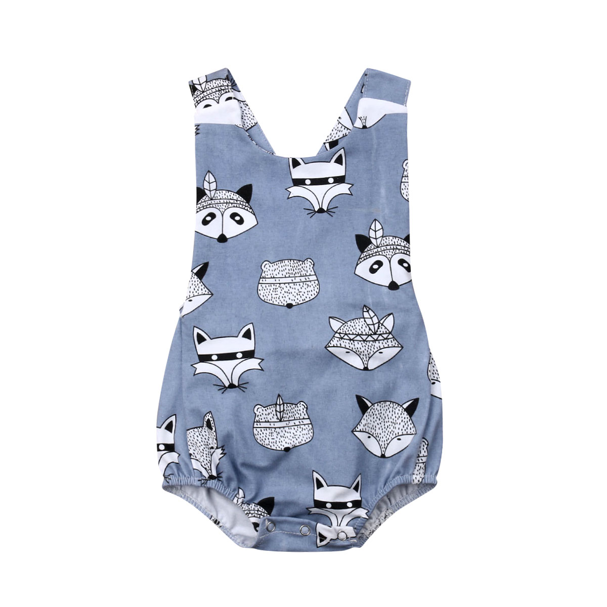 Newborn Infant Baby Boy Girl Romper Backcross Jumpsuit Cotton Clothes Outfits Baby Clothing