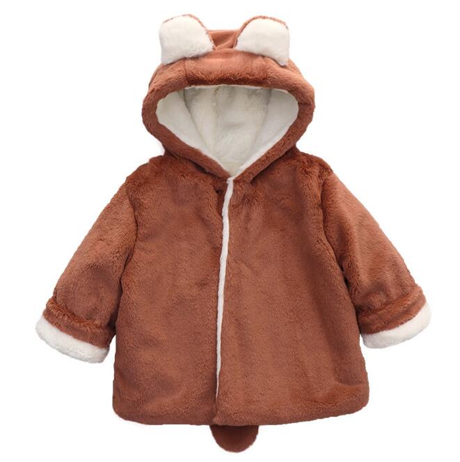 Manteau d'hiver à capuche en velours | Manteau pour bébés garçons et filles, oreilles d'ours de noël, vêtements d'extérieur en coton, YBC038: YBC038C / 73