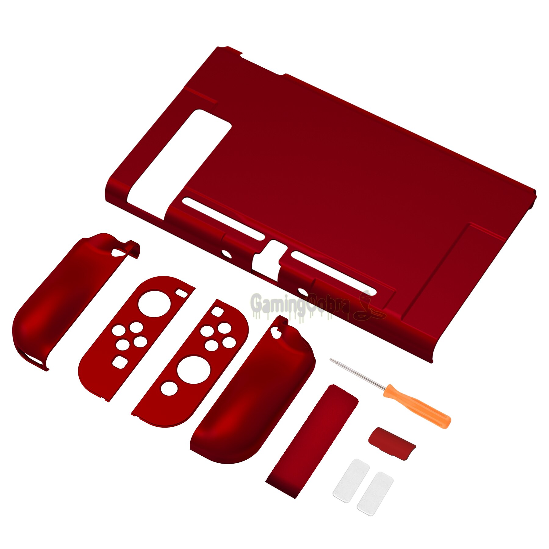 Playvital Verbeterde Dockbare Case Grip Cover, Ergonomische Beschermhoes, Scheidbare Protector Hard Shell Voor Ns Schakelaar Joycon: Scarlet Red