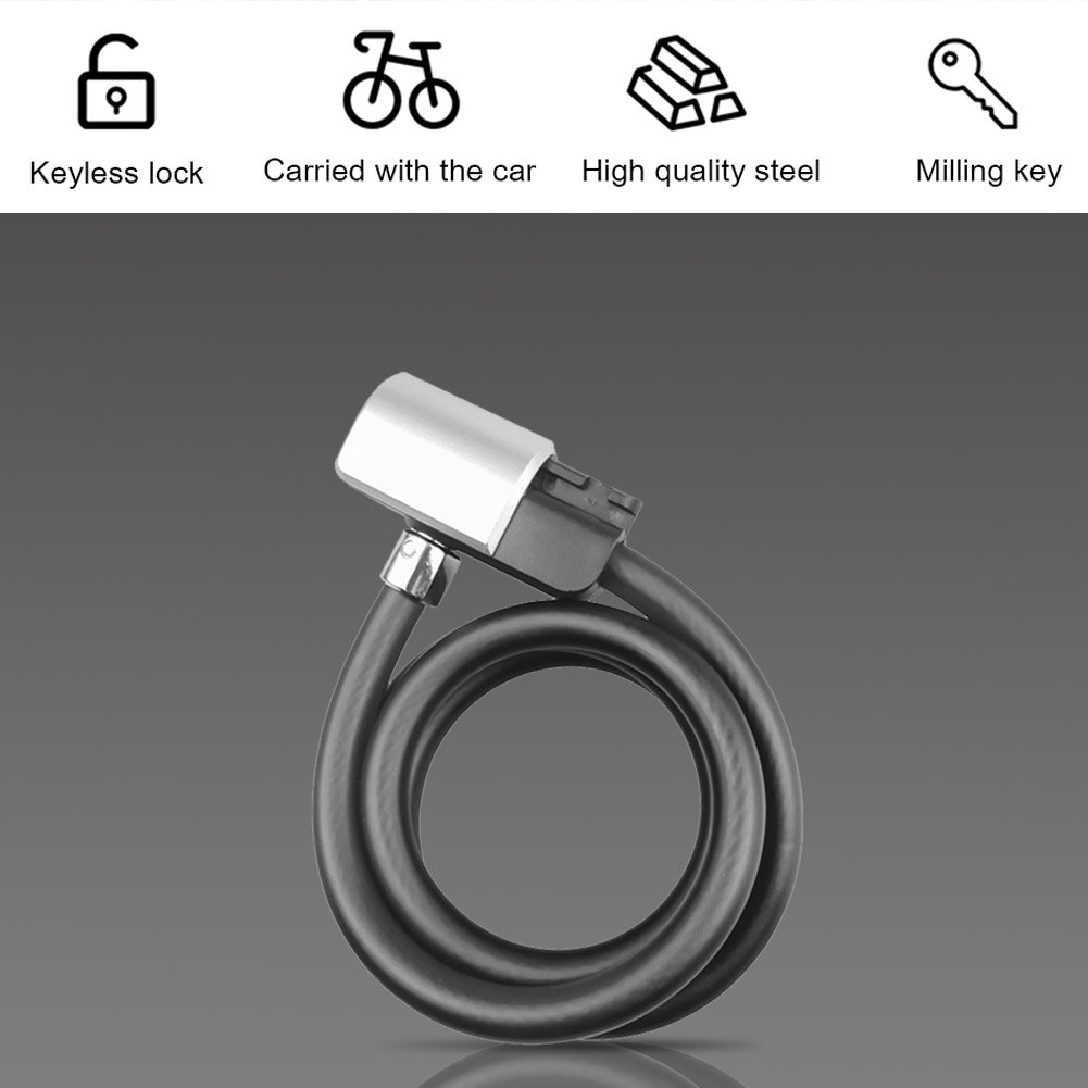 2m Universal Anti-Theft Bicycle Lock Cable Motorcycle Cycling MTB Bike Security Steel Chain Lock Equipment with Keys
