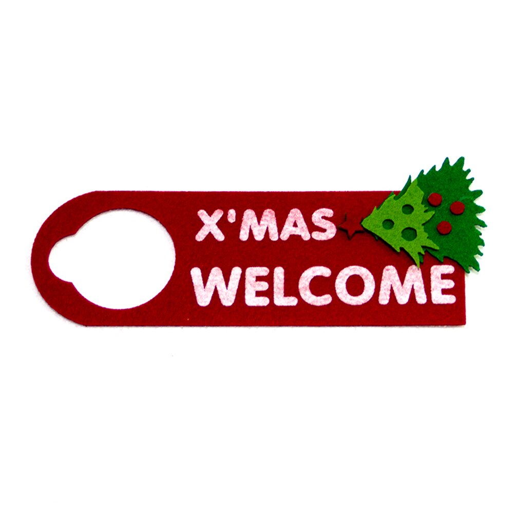 Jul filt xmas velkommen dørplade hængende fest retning tegn vedhæng ornamenter år jul atmosfære dekoration: Rød