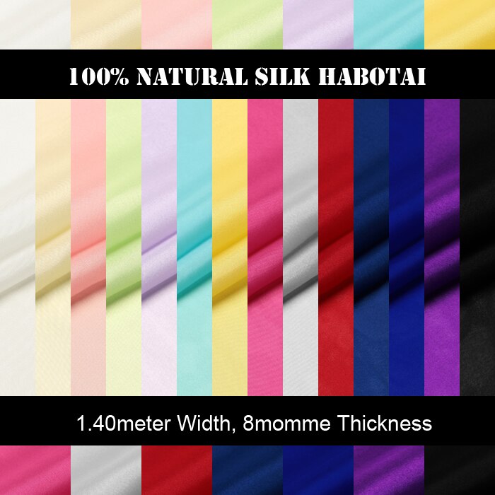 CNUM SH001 100% seda Habotai/Color sólido/tela de seda forro Lisa para/ancho 1.52yd espesor 8mm/12 colores disponibles