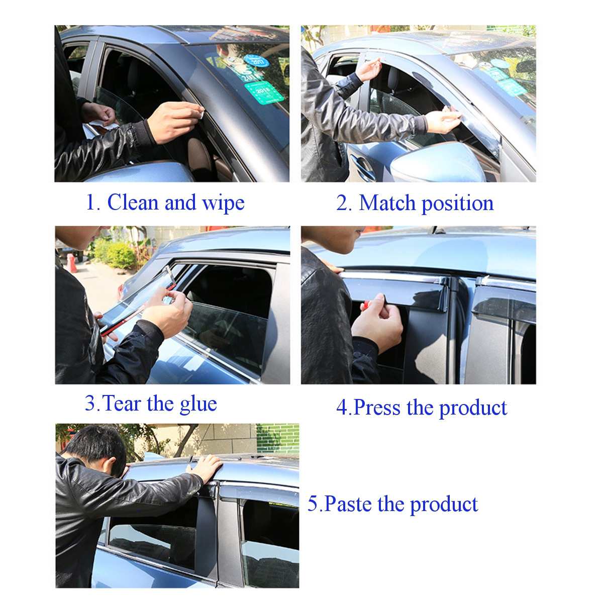 Déflecteurs de vent de fenêtre de voiture, pare-vent teinté pour VW Golf 7e génération MK7 MK7.5