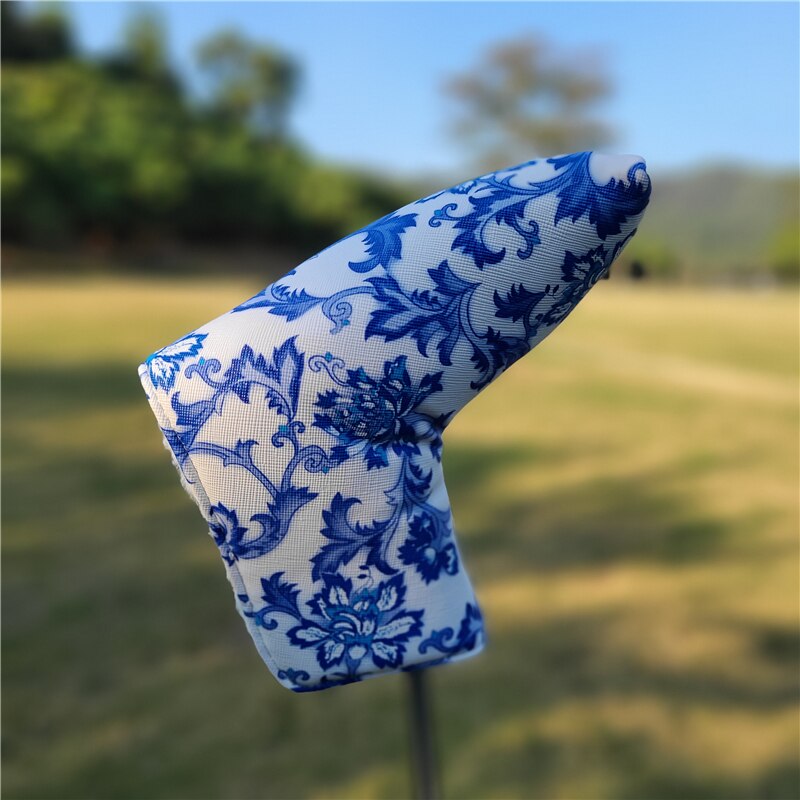 China Stil Blau und Weiß Porzellan Golf Verein Fahrer Fahrrinne Holz hybrid UT Klinge Hammer Putter Headcover Sport Golf Verein abdeckung: Klinge Putter