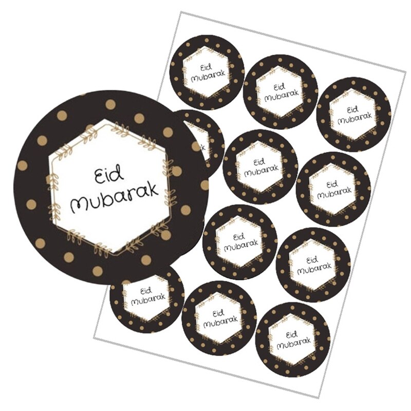 Étiquettes autocollantes Eid Mubarak Ramadan Kareem décoration carte de vœux étiquettes scellées 120 pièces: 3