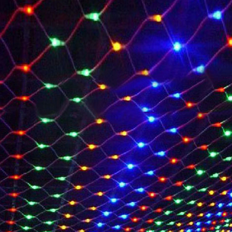 1.5MX1.5M 2x3M 4x6M guirlandes de noël LED chaîne filet de noël lumières fée fête de noël jardin décoration de mariage rideaux lumières: RGB / 6-10W