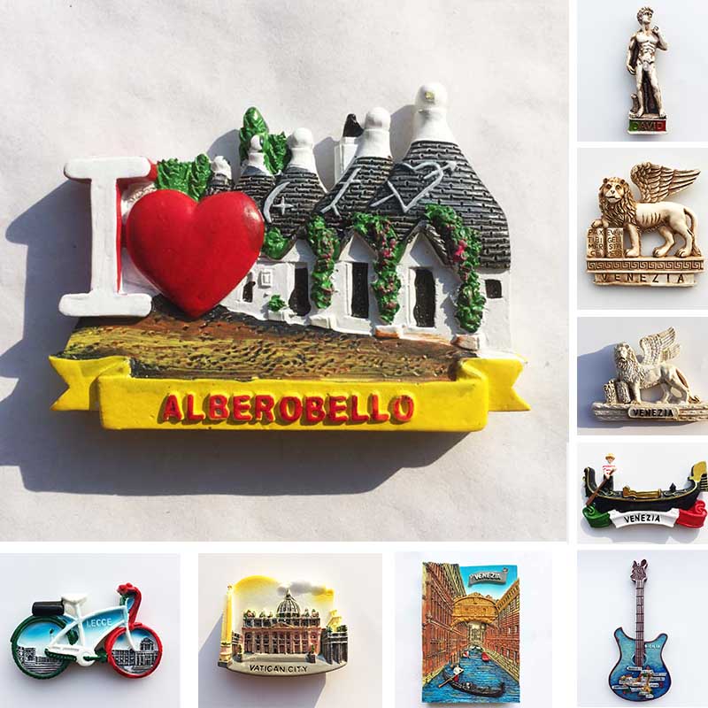 Italy Venice Fridge Magnets Italian Taormina Roma Firenze Alberobello trulli Lion Tourism Refrigerator Magnetic Stickers Decor