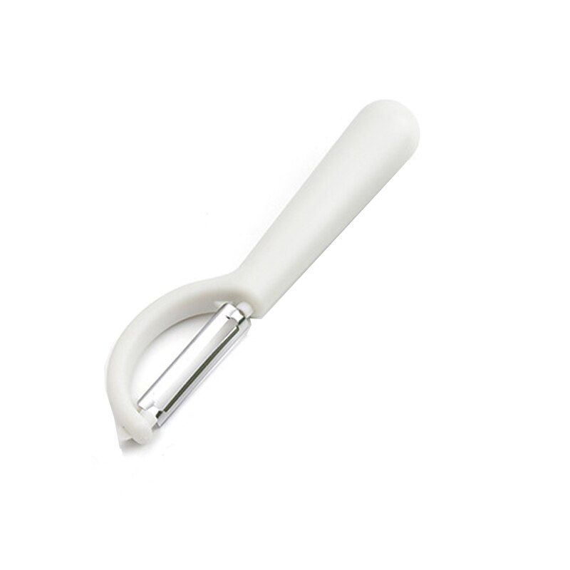 Pelapatate multifunzione a manico lungo pelapatate frutta pelapatate patate carota pelapatate utensili da sbucciatura facili gadget da cucina: WHITE